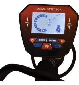 Bedienfeld des Metall-Detektors KD11255 mit beleuchtetem Display