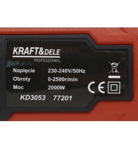 Tabliczka znamionowa z parametrami technicznymi piły KD3053