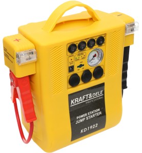 Jump starter KD1922 widok z boku z czerwonym zaciskiem