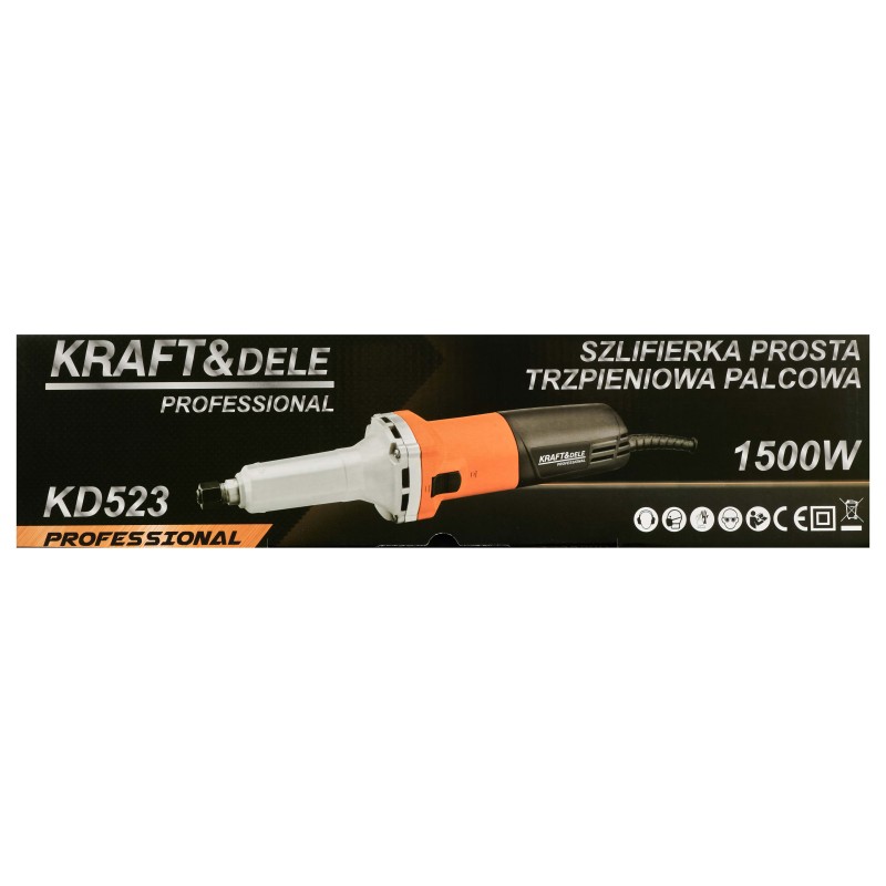 Egyenes csiszoló 1500W + FORDULATSZÁMSZABÁLYZÓ KRAFT&DELE KD523