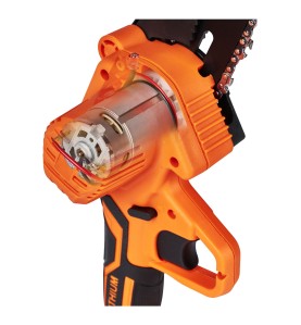 Piła łańcuchowa akumulatorowa 6" 21V KD10626 - zbliżenie na silnik i obudowę