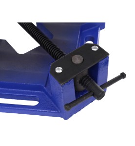 Imadło spawalnicze kątowe 125 mm KD1177 - szczegółowy widok na pokrętło i prowadnicę