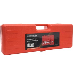 Zamknięta czerwona walizka z etykietą produktu Ściągacz łożysk wewnętrznych 13 el. KD10175