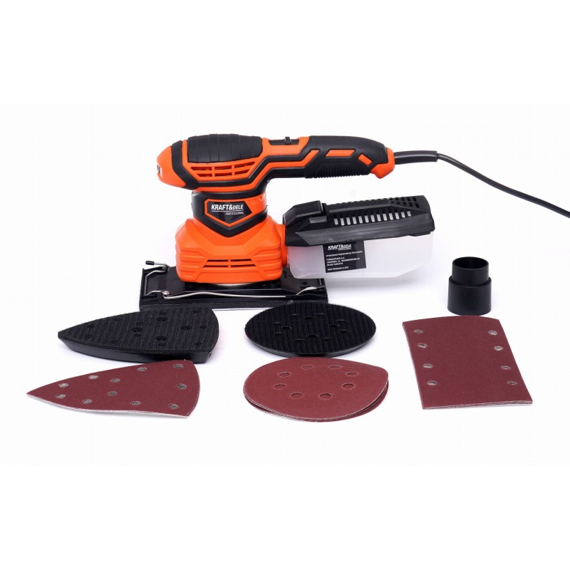 3-in-1 ekscentrinis vibracinis šlifuoklis su dulkių surinkimo konteineriu KRAFT&DELE KD3063