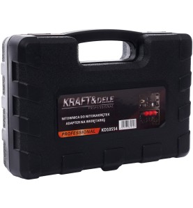 Geschlossener Transportkoffer mit Produktetikett Kraft&Dele KD10554