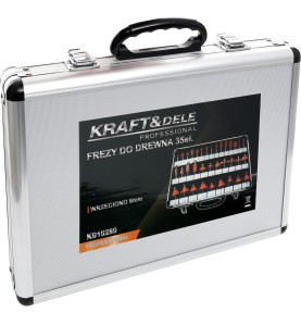Zestaw frezów do drewna 35el. KD10280 - zamknięta walizka z etykietą produktu
