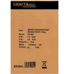 Wózek platformowy KD3091 widok z perspektywy na koła