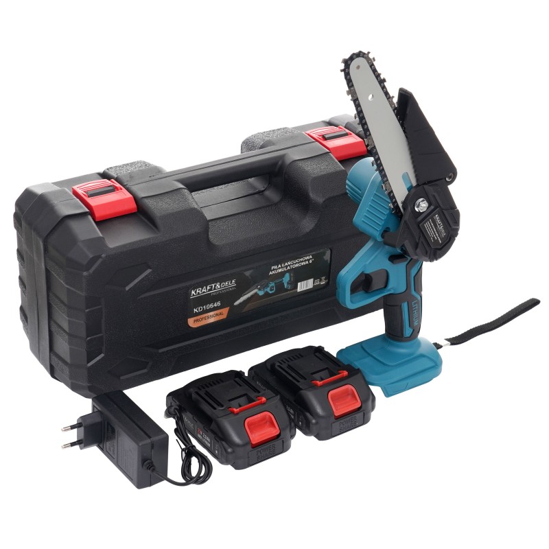KRAFT&DELE KD10646 6" akkumulátoros mini láncfűrész 2x21V 2.0Ah KRAFT&DELE KD10646 6" akkumulátoros mini láncfűrész 2x21V 2.0Ah