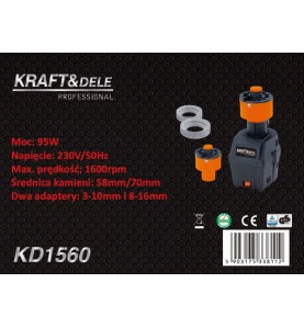 Technische Daten des Bohrerschleifers KD1560 auf der Verpackung
