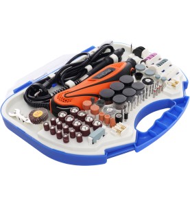 Mini szlifierka 270W z akcesoriami w walizce - widok pod kątem