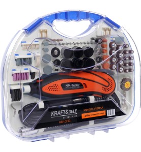 Mini szlifierka 270W i 210 akcesoriów w walizce z etykietą produktową