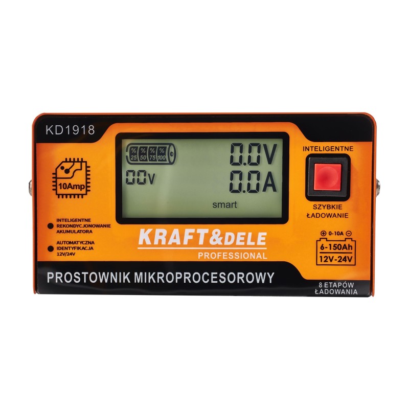 Mikroprocesinis įkroviklis 10A 12/24V 6-150Ah KRAFT&DELE KD1918