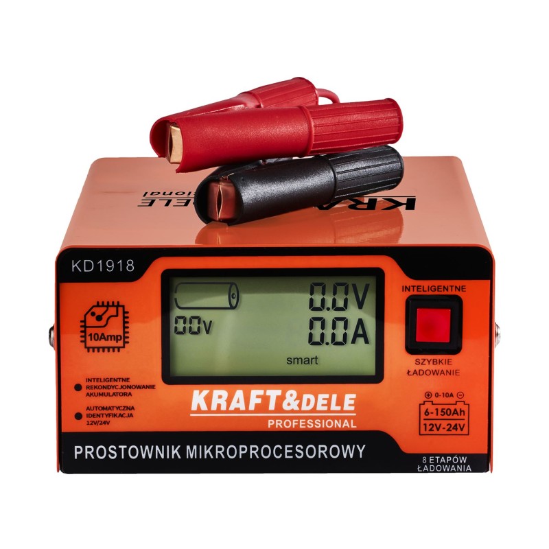 Mikroprocesinis įkroviklis 10A 12/24V 6-150Ah KRAFT&DELE KD1918