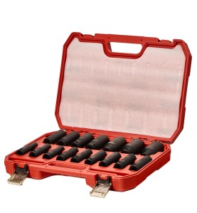 Kraft&Dele Schlagschraubernuss-Set 1/2" KD11749 im offenen roten Koffer