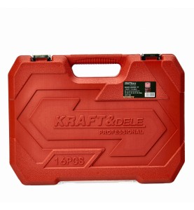 Zamknięta walizka z zestawem nasadek udarowych Kraft&Dele KD11749 - widok z przodu