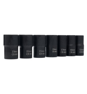 Widok z boku na nasadki do obrobionych śrub od 15mm do 23mm