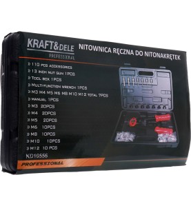 Opakowanie kartonowe zestawu nitownicy ręcznej do nitonakrętek 110el. KD10556