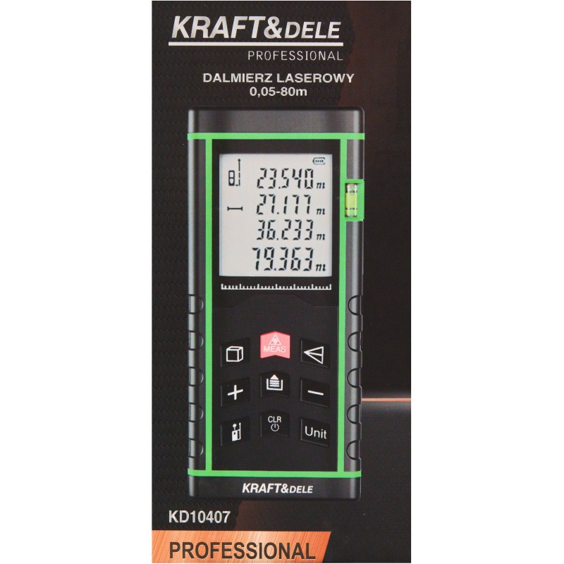 Lézeres digitális távolságmérő 80m KRAFT&DELE KD10407