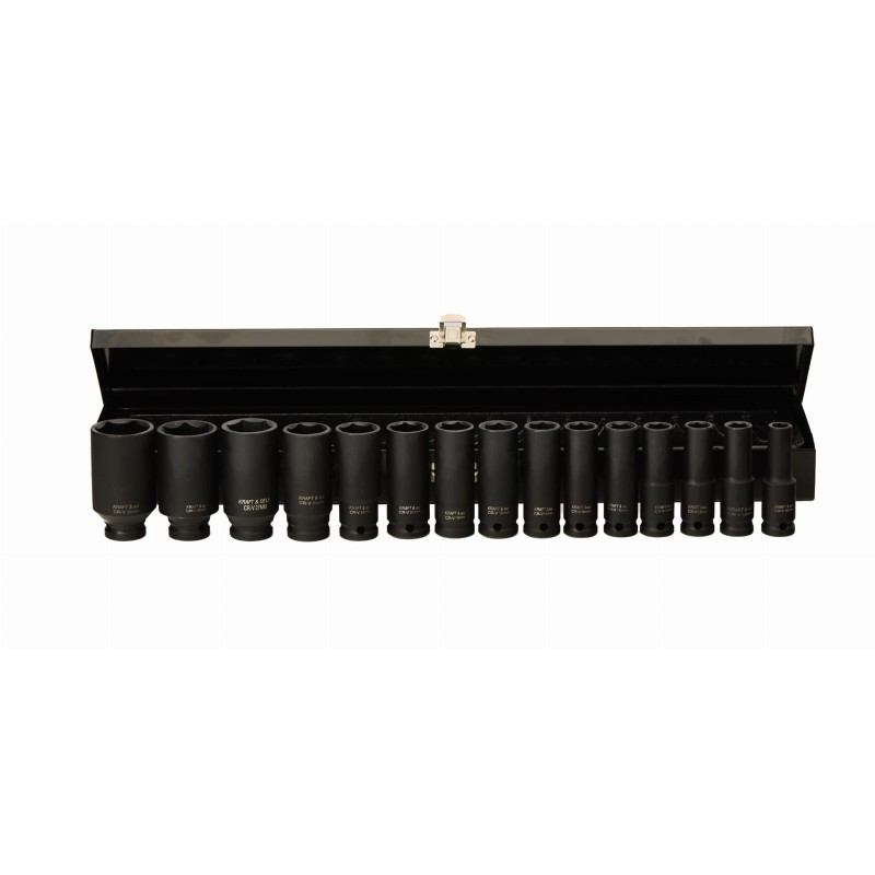 1/2" ilgos smūginės galvutės 15 vnt. 10-32 mm KRAFT&DELE KD11769