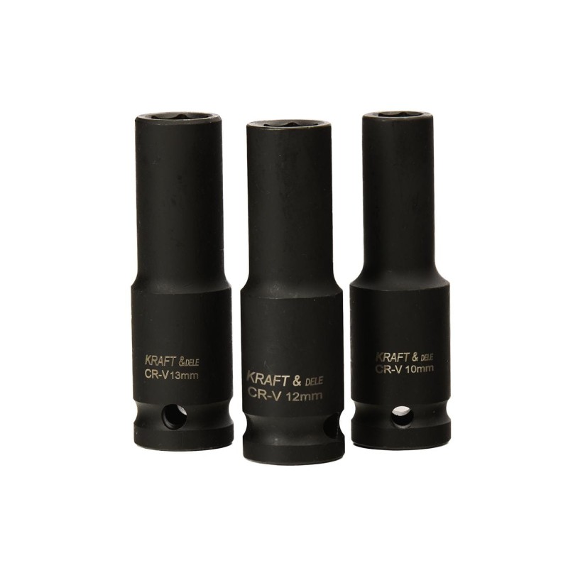 1/2" hosszú ütvecsavarozó dugókulcs készlet 15 részes 10-32 mm KRAFT&DELE KD11769