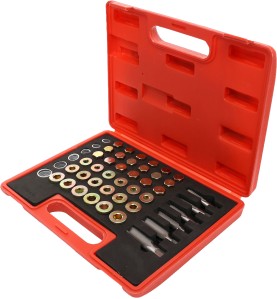 Gewindereparatur-Set für Ölablassschrauben KD10512 - Seitenansicht des geöffneten Koffers