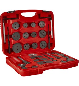 Bremskolben-Rückstellwerkzeug 35-tlg. KD12524 - Perspektivische Ansicht des geöffneten roten Koffers