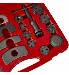 Bremskolben-Rückstellwerkzeug 35-tlg. KD12524 - Ansicht ausgewählter Set-Elemente im Koffer