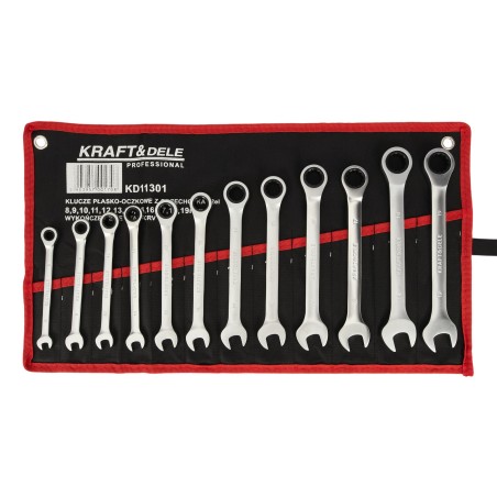 Klucze płasko-oczkowe 12szt. 8-19mm KD11301 - zdjęcie główne