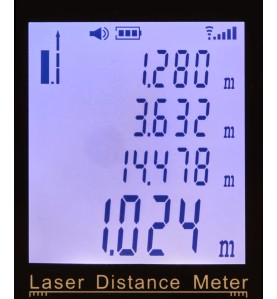 Wyświetlacz LCD dalmierza laserowego KD10406 z wynikami pomiarów