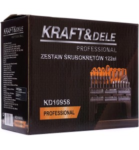 Schraubendreher- und Bit-Set 122-tlg. KD10958 - Kartonverpackung mit sichtbarem Modell KD10958