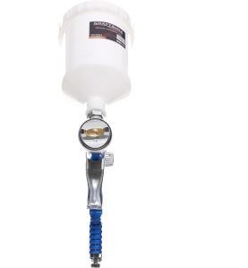 HVLP-Lackierpistole 600ml KD2093 - Ansicht von oben auf Düse und Behälter
