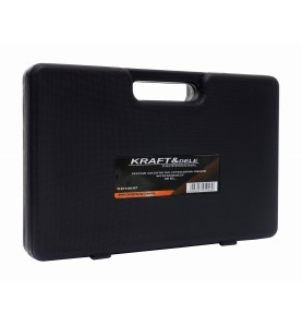 Zamknięta walizka z zestawem szczotek do gniazd wtryskiwaczy Kraft&Dele KD10047