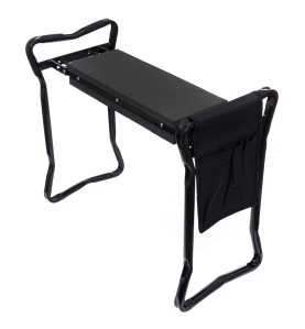 Taboret ogrodowy 2w1 Kraft&Dele KD10634 z widoczną torbą na narzędzia