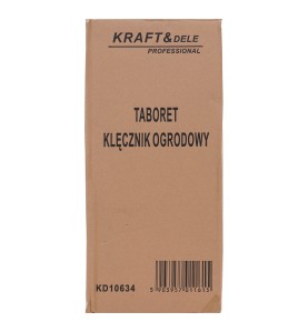 Opakowanie kartonowe taboretu klęcznika ogrodowego Kraft&Dele KD10634 z kodem kreskowym