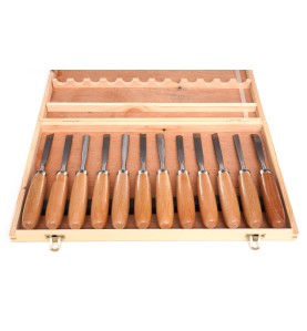 Schnitzbeitel-Set 12-tlg. KD11775 - Ansicht des Beitel-Sets in der offenen Verpackung