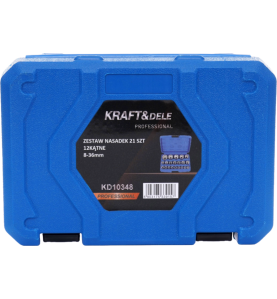 12-kant Steckschlüsselsatz Kraft&Dele KD10348 - geschlossener Koffer mit Produktetikett