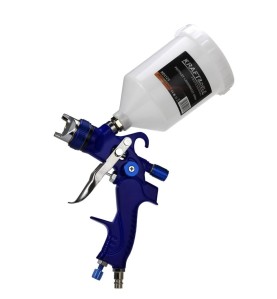 Lackierpistole KD2129 mit montiertem 600ml Fließbecher