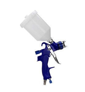 Seitenansicht der Lackierpistole Kraft&Dele KD2129 mit Becher
