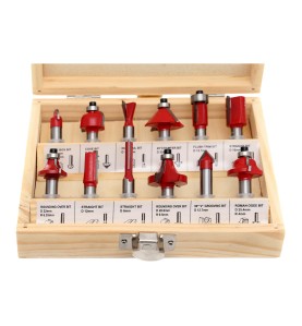 Holzfräser-Set 12-tlg. KD10282 – Hauptfoto mit geöffneter Box