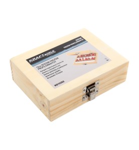 Zamknięte drewniane pudełko z zestawem frezów do drewna KD10282