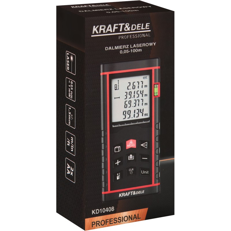 Lézeres digitális távolságmérő 100m KRAFT&DELE KD10408