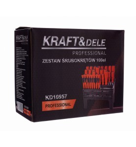 Zestaw śrubokrętów i bitów 100 el. Kraft&Dele KD10957 - opakowanie kartonowe