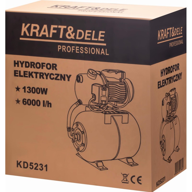 Elektrinė vandens siurbimo stotis KRAFT&DELE 24L 1300W 6000L/h KD5231 Elektrinė vandens siurbimo stotis KRAFT&DELE 24L 1300W 6000L/h KD5231