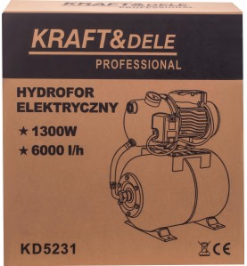 Originalkarton des elektrischen Hauswasserwerks KD5231 - Vorderansicht