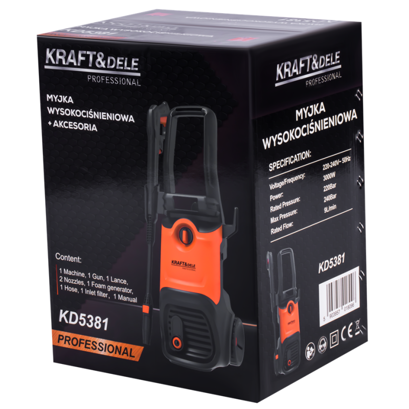 KRAFT&DELE 3000W 240 bar magasnyomású mosó KD5381