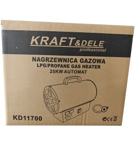 Originalkarton des Kraft&Dele Gasheizgeräts KD11700