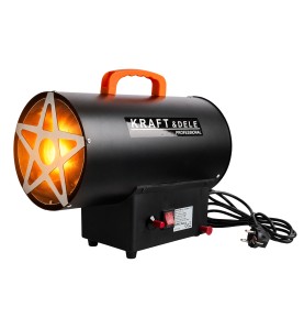 Nagrzewnica gazowa 20kW KD11703 włączona z widocznym płomieniem