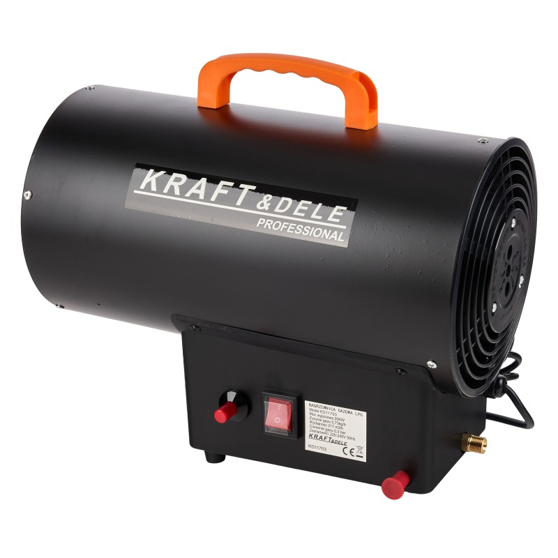 Gázüzemű hőlégfúvó + nyomáscsökkentő 20kW KRAFT&DELE KD11703