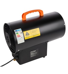 Widok z boku na nagrzewnicę gazową 20kW KD11703 z widocznym przewodem zasilającym