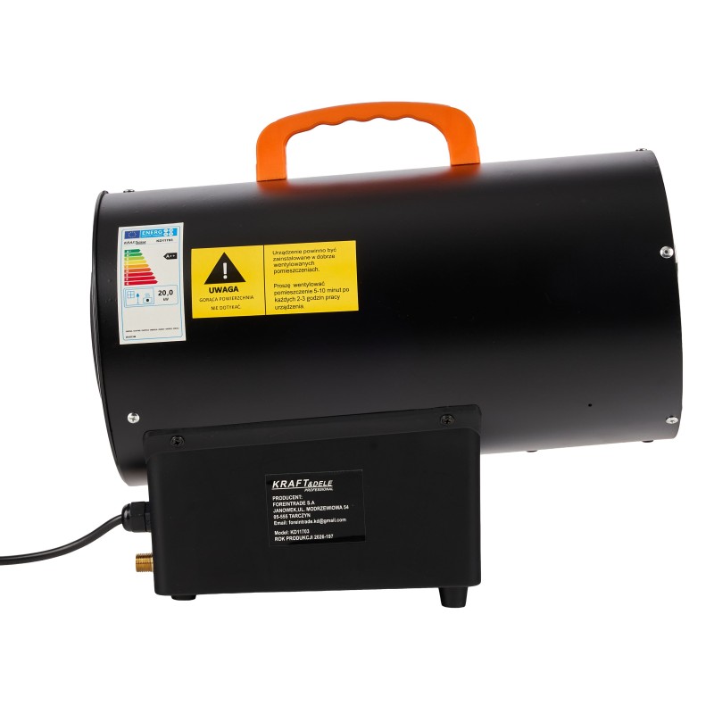 Gázüzemű hőlégfúvó + nyomáscsökkentő 20kW KRAFT&DELE KD11703